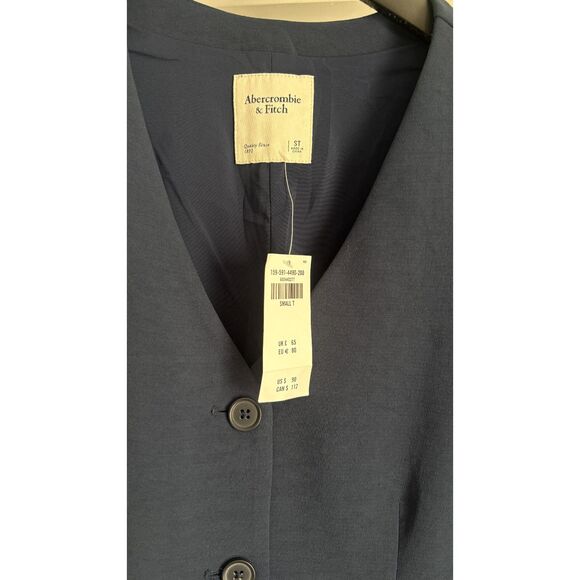 Abercrombie & Fitch Navy Blue Vest Dress Button Front Size S TALL - Picture 3 of 3